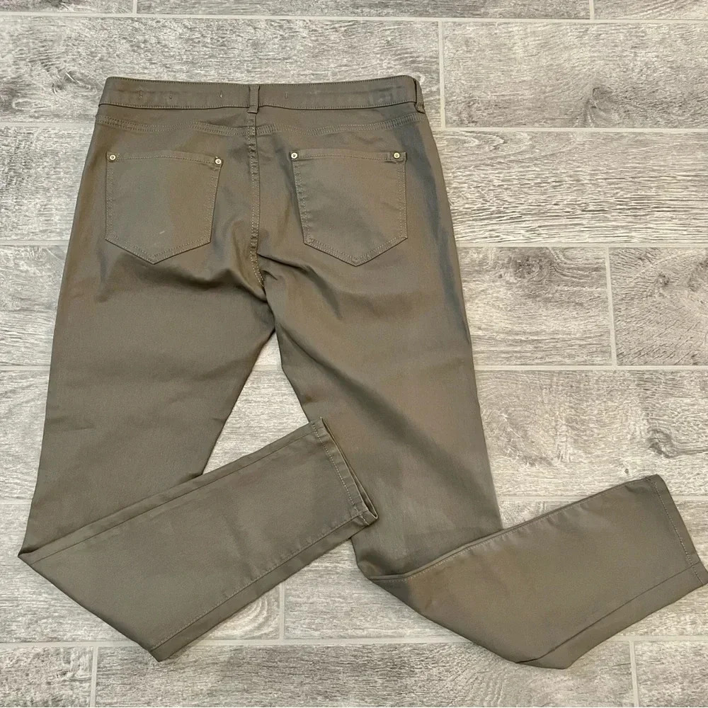 Zara Premium Denim Collection Women’s Slim Fit Waxed Jeans Size 12 Gray - Picture 2 of 8
